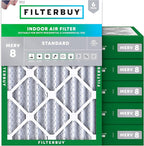Filterbuy 13x20x4 Air Filter MERV 8 Essential Dust & Allergy Defense (6-Pack), Electrostatic Pleated HVAC AC Furnace Filters Replacement, Made in USA (Actual Size: 13.00 x 20.00 x 3.63)