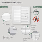 Vent Systems 8" x 8" (Opening Dimensions) White Plastic Soffit Vent Cover - Durable Flat Square Air Vent Grille with Mesh Screen - Weather Resistant Ventilation Grill, Wall & Ceiling, Indoor & Outdoor