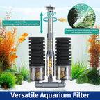 Dual Sponge Aquarium Filter, Air-Powered, 10–20 Gal – Ultra-Quiet Bio-Sponge Filtration | Freshwater & Saltwater | Easy Setup