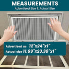 12x24x1 Air Filter-MERV 8, Washable & Reusable Electrostatic Air Filter, AC/HVAC Furnace Filter, Lasts a Lifetime, Permanent Filter, Breathe FresherHome And Office Actual Size:11.38x23.38x1 Inch