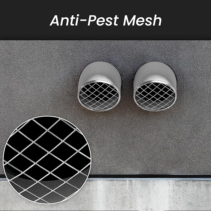 Repa Market 8 x 8 Inch Duct Cover – Galvanized Steel Round Duct Cap with Mesh Screen – HVAC Exhaust or Intake Vent – Exterior Pipe Air Outlet – Spiral Ventilation Ducting Metal End Plug