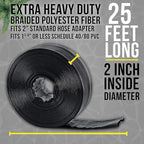 U.S. Pool Supply Pool Backwash Hose 2 Inch Diameter x 25 Feet - Discharge Hose for Pump, Sand Filter & Sump Pump Hoses - Burst Resistant Lay Flat Drainage Hoses for Inground & Above Ground Pools