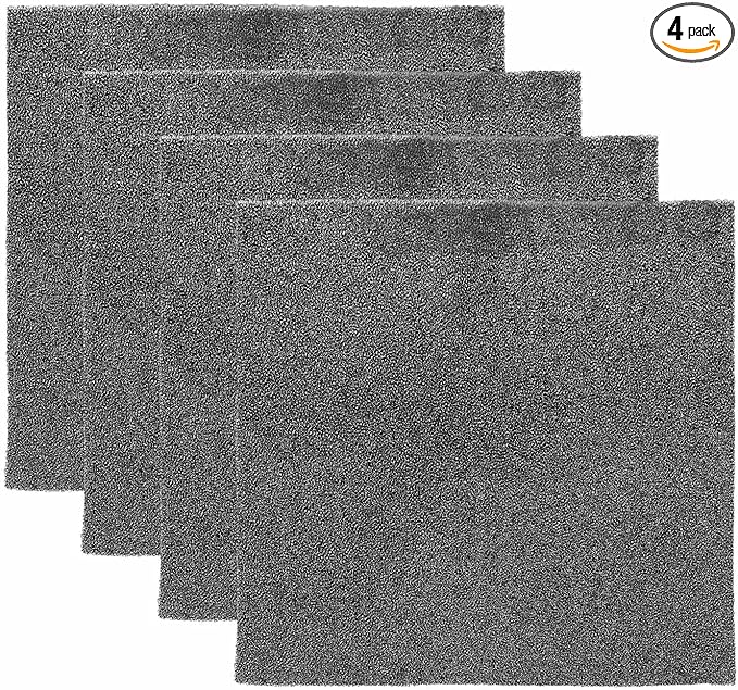Fan Replacement Filters 4 Pcs Fan Filter Foam Sponge (6" x 6" x 0.12", 40ppi) - Breathable, Soft for Air Compressors Inverter Chassis Vacuum Cleaners
