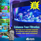 Aquatic Experts High Flow Filter Media Bag - Durable Filter Bags for Fish Tank, Secure Aquarium Media Bag with Drawstring, Media Bags for Aquarium and Pond, High Flow (Black), 3” x 8" – 4 Pack