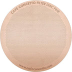 Filter for use in AeroPress Go/AeroPress Coffee Makers - Disc Fine - Reusable - Premium Coated Stainless Steel (Rose Gold, Metal) - Brew Tips Included