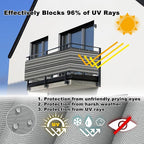 Privacy Screen Protector 2' x 19.7' UV Protection Weather Resistant Waterproof Privacy Screen for Fence, Included Cable Ties Customized size for Deck Pool Fence Railings Apartment, Black White Stripes