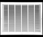 HVAC Premium 30" X 18" Steel Return Air Filter Grille for 1" Filter - Fixed Hinged - HVAC DUCT COVER - Flat Stamped Face - White [Outer Dimensions: 32 5/8"w X 20 5/8"h]