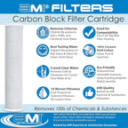 APPLIED MEMBRANES INC. 4.5" x 20" Carbon Water Filter | Whole House or Commercial Water Filtration System Replacement Filter | Chlorine Taste Odor Removal | Fits 20" Big Blue Housing | H-F4220AC