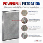 12x20x1 Electrostatic Air Filter, MERV 8, Washable, Reusable Furnace AC/HVAC Filter, Energy Saving, Easy to Clean, Long-Lasting by LifeSupplyUSA