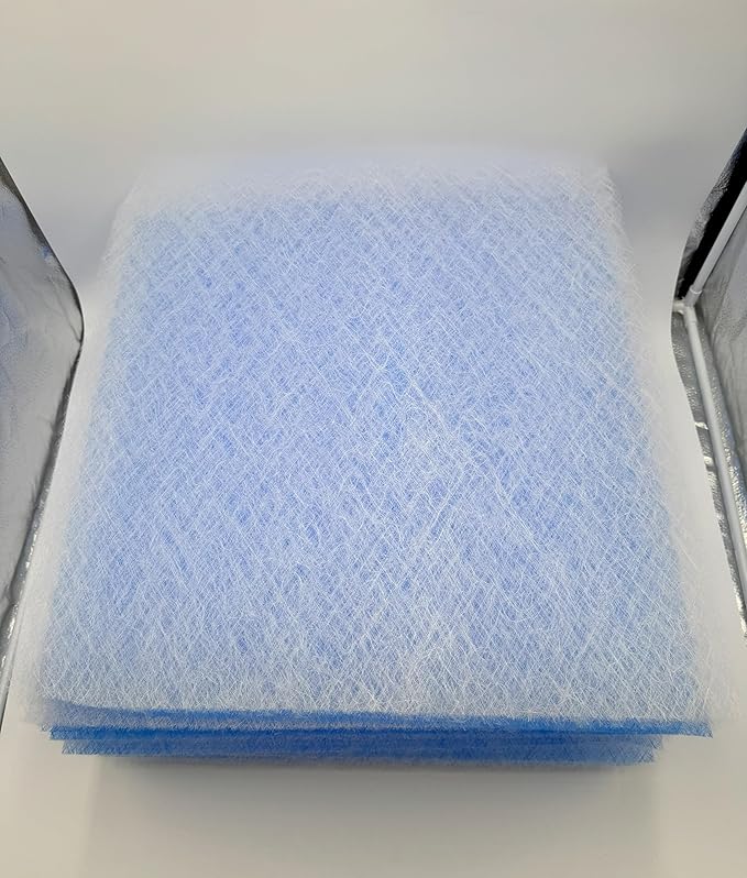 Paint Booth Exhaust Fiberglass Filter, Blue/White Paint Arrestor for Spray Booth (500/case, 25" x 20")