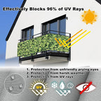 Fence Privacy Screen 1.6' x 32.8' UV Protection Weather-Resistant Outdoor Dog Fence, Includes Cable Ties for Decks, Patios, Backyards, Outdoor Pools, Porches, Railings, Green Leaf Pattern