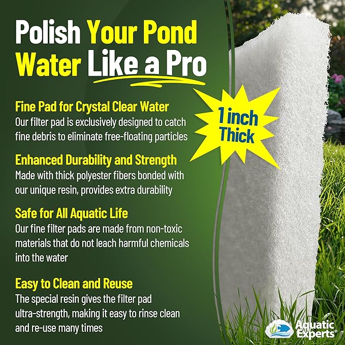 Aquatic Experts Classic Koi Pond Filter Pad COARSE – Bulk Roll Pond Filter Media, Rigid Ultra-Durable Latex Coated Fish Pond Filter Material US (Pond Bundle 1, Coarse (Black))