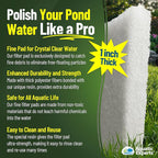 Aquatic Experts Classic Koi Pond Filter Pad FINE - White Bulk Roll Pond Filter Media, Ultra-Durable Pond Filters for Outdoor Ponds, Reusable Fish Pond Filter Material, USA, (18" x 36", Fine (White))