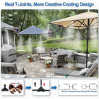 Misters for Outside Patio,Outdoor Water Misting Cooling System,99FT|30M.Backyard Mist Kit for Garden,Greenhouse,Fan,Deck,Umbrella,Canopy,Pool,Porch.Trampoline Sprinkler Park,BBQ Party Accessories