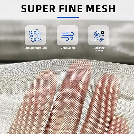20 Mesh 304 Stainless Steel Mesh Screen, 24''×118''（60cm×300cm） Wire Screen Mesh, Rust Free Woven Wire Mesh, Metal Mesh Screen for Air Vents, Window Screen, Filters, Cage,Garden Covers