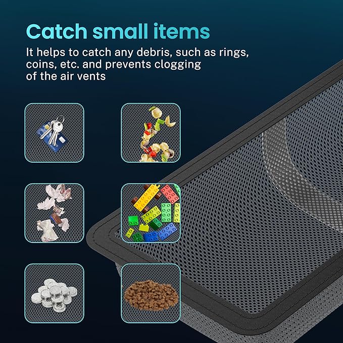 6 Pack Floor Register Cover Trap, HG Power 4 x 10 Inch Floor Vent Screen Net, Nylon Fabric Mesh Air Vent Filter for Home Floor, Catches Coins, Toys, Snacks, Pet Hair, Pet Food