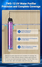 HQUA-TWS-12 Ultraviolet Water Purifier Filter for Whole House Water Purification,12GPM 120V, 1 Extra UV Lamp + 1 Extra Quartz Sleeve