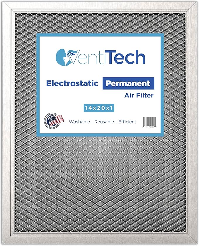 14x20x1 Washable Electrostatic Air Filter. Reusable HVAC & Furnace Air Filter