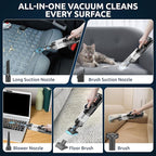 Handheld Vacuum Cordless Vacuum Cleaner with LED Light, 18000Pa Brushless Suction & Air Blower (2-in-1), 7800mAH Battery, Steel+HEPA Filter, Car Vacuum, Dust Buster for Interior, Home & Pet Hair