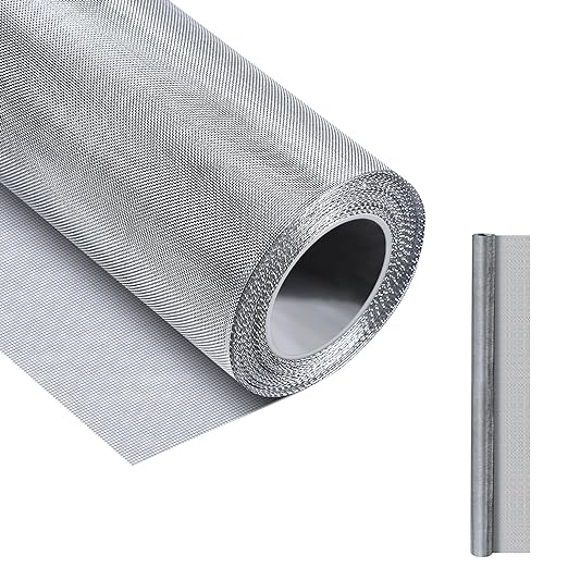 304 Stainless Steel Mesh Screen, Wire Screen Mesh, Rust Free Woven Wire Mesh, Metal Mesh Screen for Air Vents, Window Screen, Filters, Cage,Garden Covers (40mesh 47in×118in)