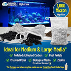 Aquatic Experts High Flow Filter Media Bag - Durable Filter Bags for Fish Tank, Secure Aquarium Media Bag with Drawstring, Media Bags for Aquarium and Pond, High Flow (White), 3” x 8” - 4 Pack