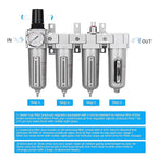 NANPU 1/2" NPT Industrial Grade 4 Stage Air Drying System - Double Particulate Filters, Coalescing Filter, Desiccant Dryer & Air Regulator, Metal Bowl, Manual Drain, for Paint Spray＆ Plasma Cutter