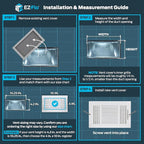 EZ-FLO 12 x 12 Inch (Duct Opening) Return Air Vent Cover for Wall or Ceiling, Solid Steel Return Air Grille, HVAC Vent Cover, White, 61627
