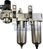INDUSTRIAL RATED Three Stage Air Drying System - Air Particulate Filter, 0.01 Micron Coalescing Filter & Air Pressure Regulator Modular Combo 3, Metal Bowl (1/2" AUTO DRAIN)