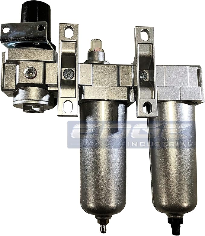 INDUSTRIAL RATED Three Stage Air Drying System - Air Particulate Filter, 0.01 Micron Coalescing Filter & Air Pressure Regulator Modular Combo 3, Metal Bowl (1/2" AUTO DRAIN)