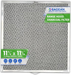 Stove Hood Vent Filter 11.6” x 11.2” BPQTF S99010317 Compatible with Broan Range Hood Filter Replacement for Ductless Overhead - Metal Mesh Filters Grease and Carbon Freshens Kitchen Oven Air (1-Pk)