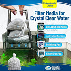 Aquatic Experts High Flow Filter Media Bag - Durable Filter Bags for Fish Tank, Secure Aquarium Media Bag with Drawstring, Media Bags for Aquarium and Pond, High Flow (White), 3” x 4” – 4 Pack