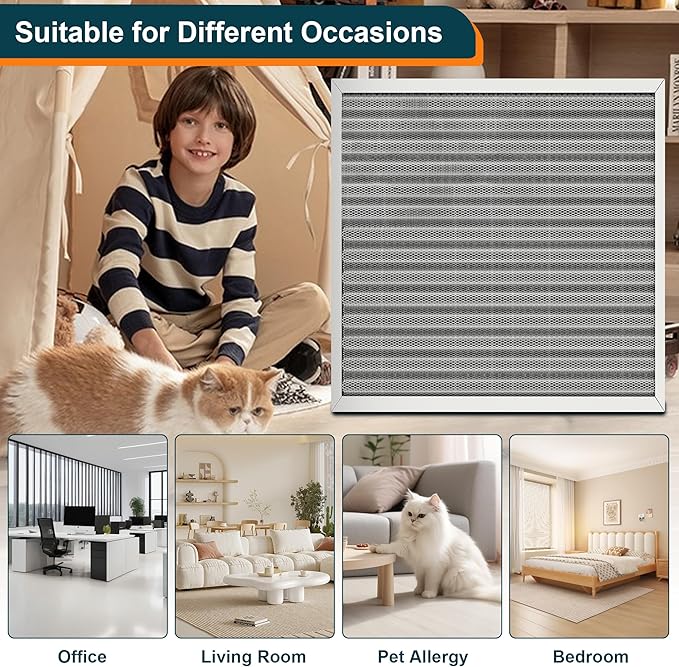 16x25x1 Reusable Air Filter, Washable, MERV 8, Permanent Electrostatic Air Filter, Lasts a Lifetime, Breathe Safely at Home or in the Office