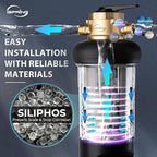 iSpring WSP50SL-ARJ-BP, NSF Certified, Whole House Spin Down Sediment Water Filter, 4 Modes Bypass, Includes Siliphos Helps Prevent Scale, Clear Housing, Jumbo Size, Touch-Screen Auto Flushing