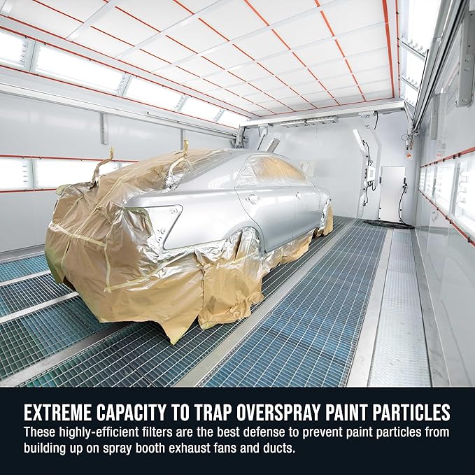 Master Airbrush Elite Paint Spray Booth Exhaust Filter Roll 24" x 100' - 18 Gram Heavy-Duty Fiberglass Paint Arrestor for Filtering Overspray Particles in Auto Body Shops & Refinish Booths