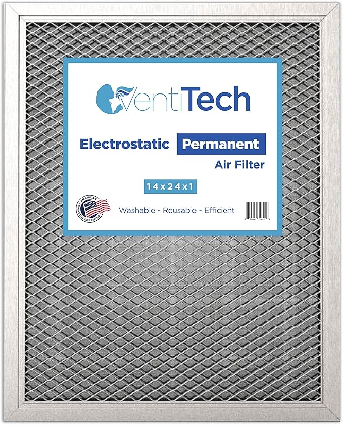 12x24x1 Washable Electrostatic Air Filter. Reusable HVAC & Furnace Air Filter