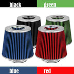 Mortar Aftermarket Auto Air Filter Replacement - Car Enthusiast Class Universal Cold Air Intake Gulps in More Air for More Engine Power & Passionate Induction Sound, 3.5 In, Blue