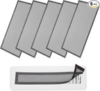 YOKIVE 6 Pcs Magnetic Floor Vent Covers, Floor Register Cover PVC Mesh Air Vent Screen Filters, Great for Home Floor, Wall, Ceiling, Catch Debris Hair Dust (Black, 15-Inch x 8-Inch)