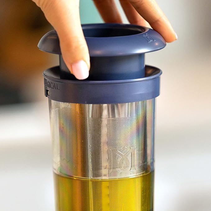Magical Butter Filter Press – Stainless Steel Strainer System for Mason Jars – Mess-Free Filtering of Oils, Butters, Stocks & Herbal Infusions with Plunger & Cleaning Brush