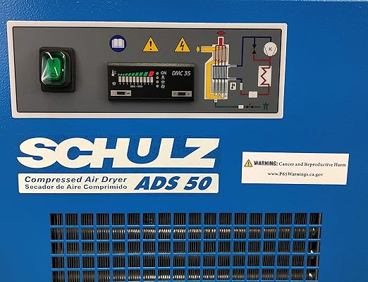 SCHULZ REFRIGERATED AIR DRYER FOR AIR COMPRESSOR, COMPRESSED AIR SYSTEMS, 50 CFM, GOOD FOR 10HP & 15HP COMPRESSORS (WITH PRE-FILTERS)