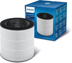Philips Genuine Replacement Filter Integrated 3-in-1, Up to 12 months lifetime, HEPA+Active Carbon+Pre-filter, Filters 99.5% 0.003μm particles, Filters gases & odors, White/Black (FY0293/30)