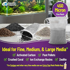 Aquatic Experts Fine Aquarium Media Bag, Durable Drawstring Bags for Fish Tank Filters, 450 Micron Mesh, (Fine, 5" x 9" - 4 Pack)
