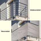Privacy Fence Screen 2.3' x 3.3' Privacy Protection Weatherproof Privacy Fence Panels for Outside, with Grommets, for Apartments, Deck, Porch, Patio, Railing, Outdoor Pool, Weaving Pattern