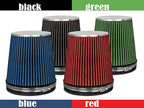 Mortar Aftermarket Auto Air Filter – 6 In Flange ID Car Enthusiast Class Universal Cold Air Intake Gulps in More Air for More Engine Power & Passionate Induction Sound, Length 6 In, Green