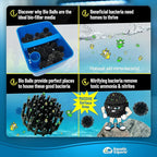 Aquatic Experts 1" Small Bio Balls for Aquariums & Small Ponds – Biological Filter Media for Canister Filters, Sumps & Wet/Dry Systems, Made in USA (250 Count + 10" x 12" Mesh Bag)