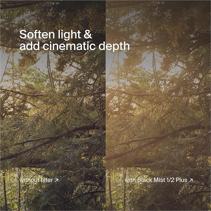 Urth 82mm Magnetic Ethereal Black Mist ½ Diffusion Lens Filter (Plus) — Cinematic Effect, 20-Layer Nano-Coated Light Dispersing Particles