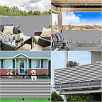 Privacy Screen Protector 2.8' x 9.8' UV-Resistant Visibility Reduction Patio Privacy Screens for Balcony, Included Cable Ties for Decks, Patios, Backyards, Pools, Porches, Railings, Gray Stripes