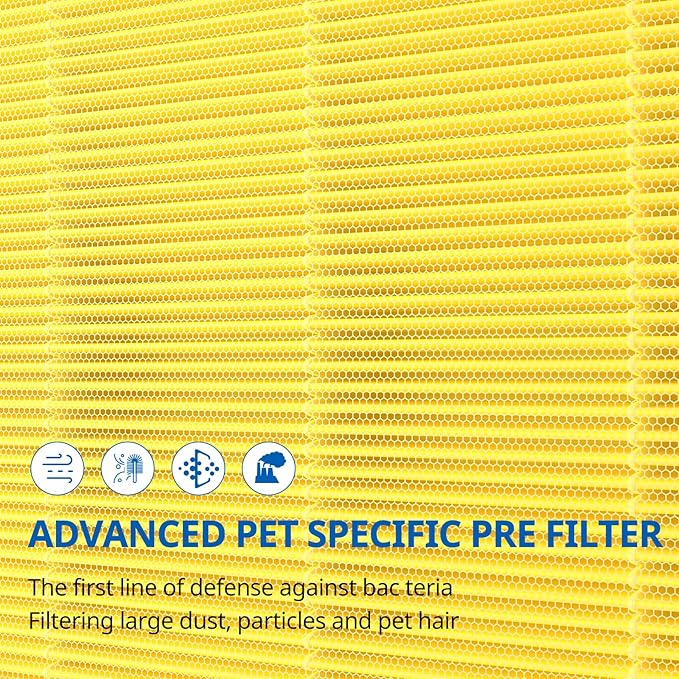 G3 Pet Care Filter Compatible with AMEIFU G3 Sferf-30 (FXAP2W) Air Purifier For VEWIOR A3 Air Purifier Filter For Tailulu HQZZ-260 3-IN-1 HEPA Yellow, 2 Pack
