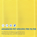 G3 Pet Care Filter Compatible with AMEIFU G3 Sferf-30 (FXAP2W) Air Purifier For VEWIOR A3 Air Purifier Filter For Tailulu HQZZ-260 3-IN-1 HEPA Yellow, 2 Pack