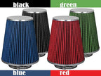 Mortar Aftermarket Auto Air Filter - Car Enthusiast Class Universal Cold Air Intake Gulps in More Air for More Engine Power & Passionate Induction Sound, 8-In-Long, Flange ID 3.5 In, Red