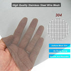 304 Stainless Steel Mesh Screen - 30Mesh, 15.7"x47.2" (40x120cm) Fine Woven Wire Filter Mesh for Vent Covers, Cage, Garden, Window Screens and DIY Projects